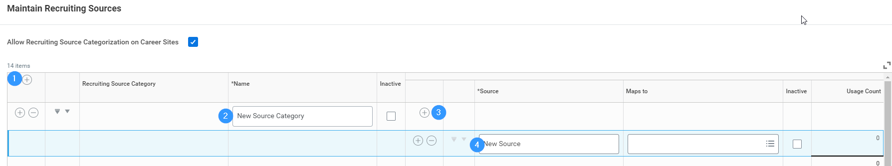Tâche Maintain Recruiting Sources de Workday avec l’ajout d’une nouvelle source