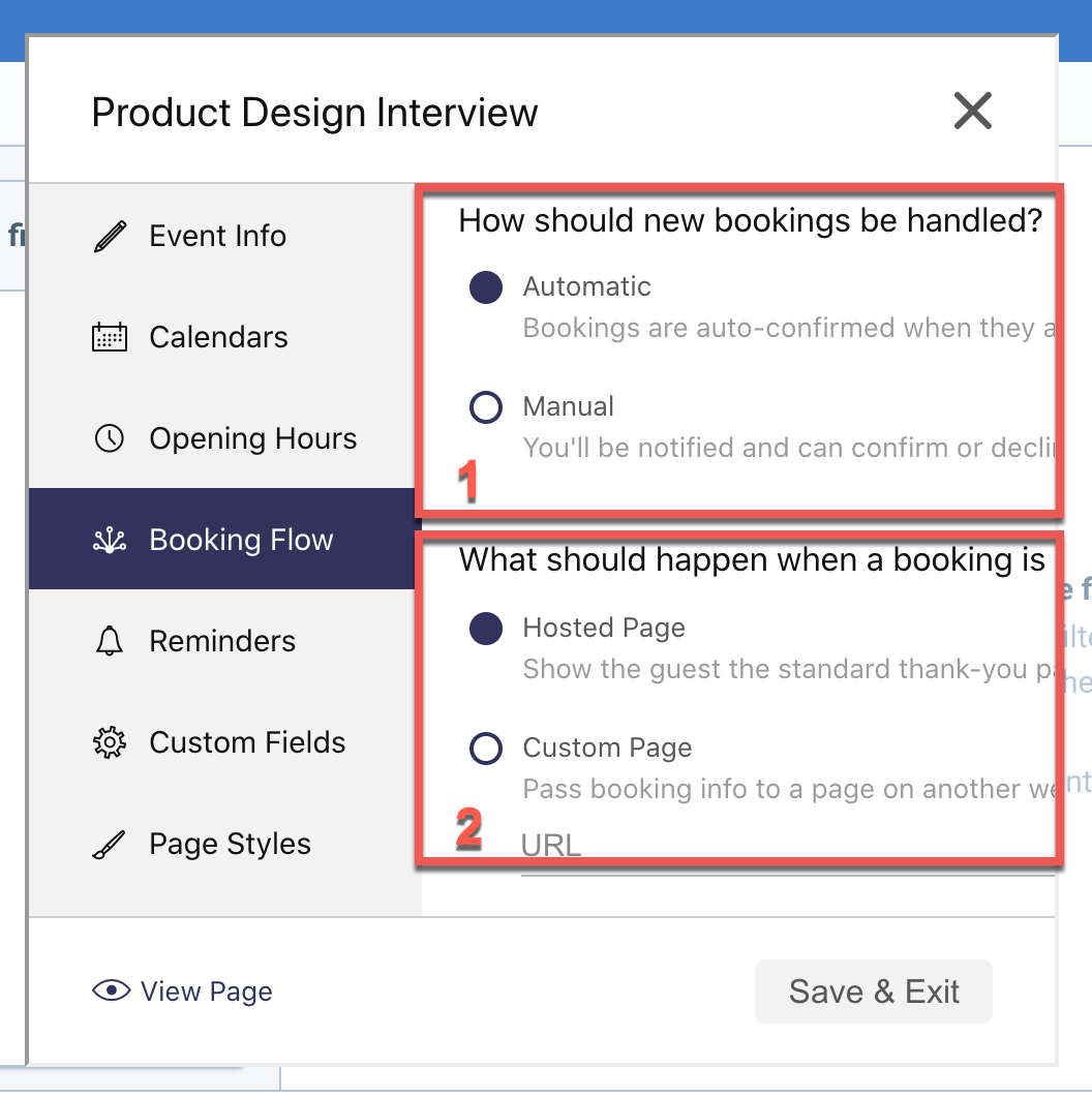 Section « Booking Flow » de l'Availability Page