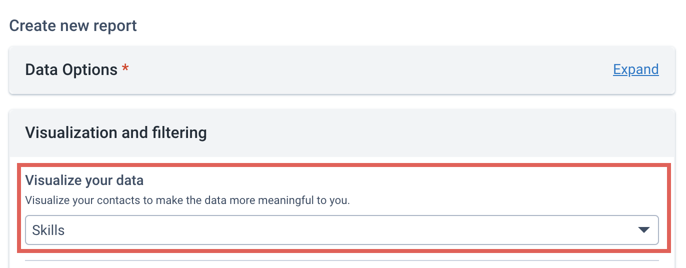 Option « Visualize your data » réglée sur Skills dans Data Explorer