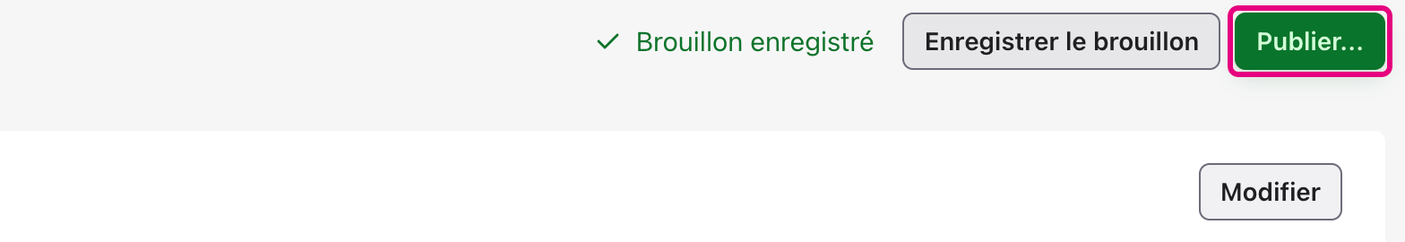 Bouton Publier… mis en évidence