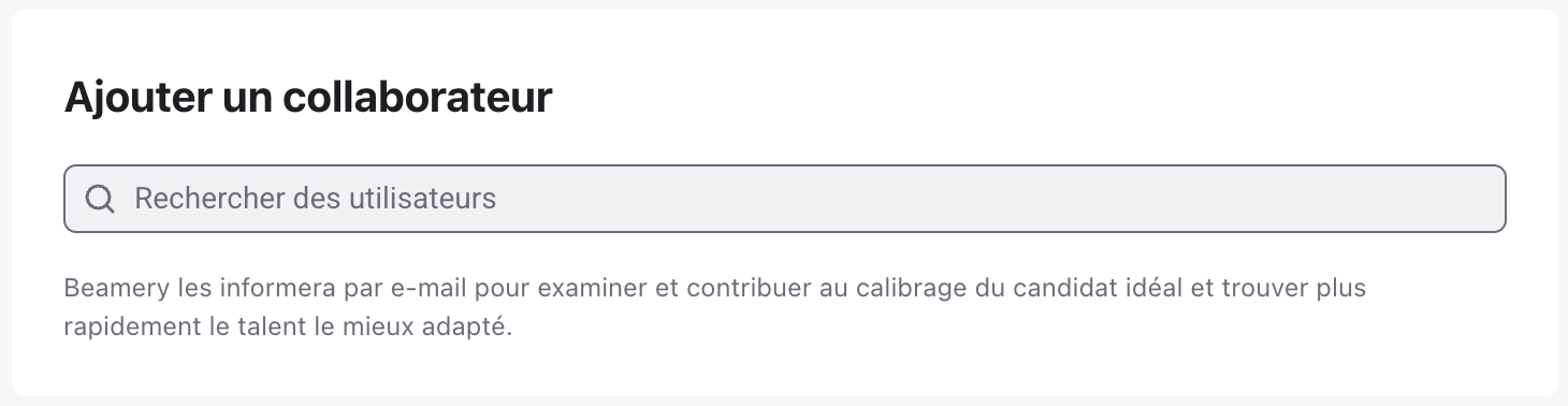 Section Ajouter un collaborateur