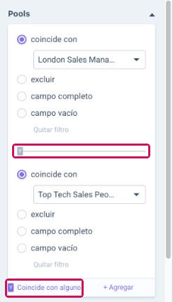 Dos instancias del filtro Pools combinadas con la lógica Y
