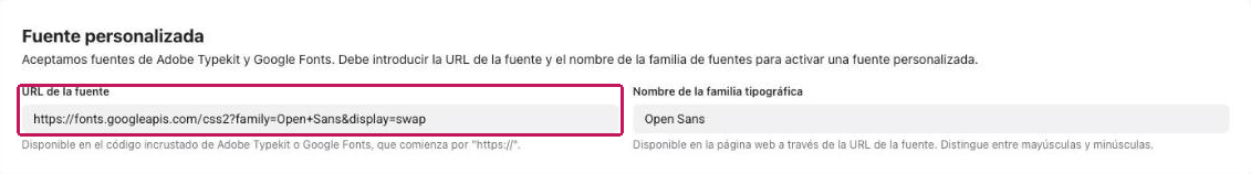 Campo URL de la fuente completado en Beamery