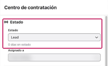 Sección Estado del Centro de contratación