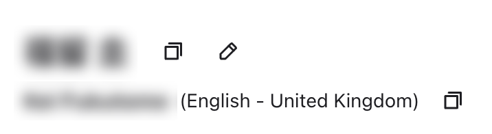 Exemple de profil avec le nom japonais comme nom principal et le nom en caractères latins comme nom spécifique à la langue anglaise