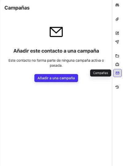 Workspace Campañas con la opción Añadir a una campaña