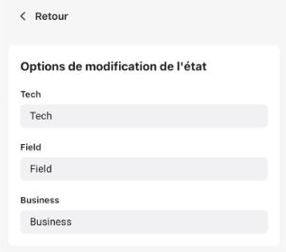 Modification des libellés des options d’un champ