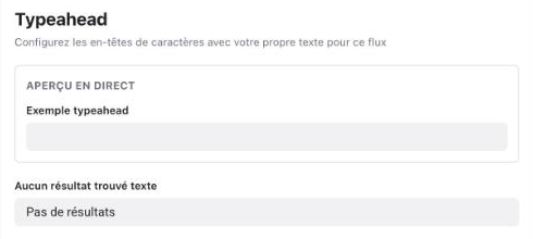 Personnalisation Typeahead