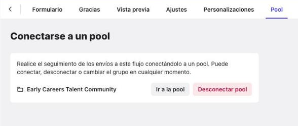 Pestaña Pool de un Flow conectado a un Pool