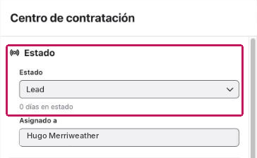 Sección Estado del Centro de contratación